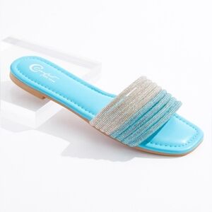 Rhinestone barrel sandals